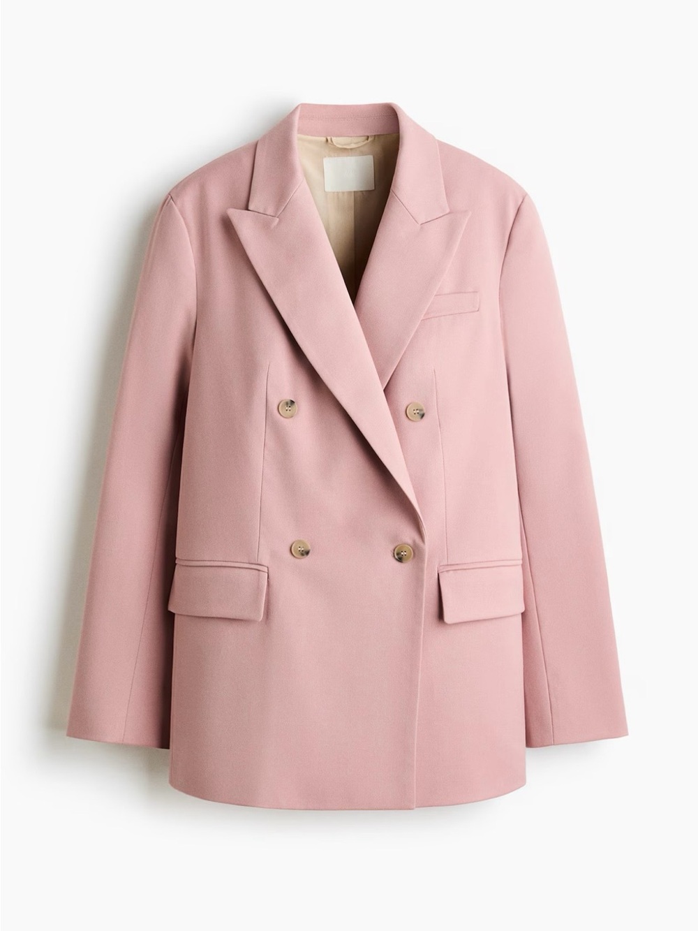 H&M Double-Breasted Light Pink Blazer